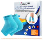 IZZORI Silicone Gel Heel Socks for Dry Hard Cracked Heel Repair Pad, Swelling & Pain Relief, Cushion Support, Foot Care, Ankle Protection, Plantar Fasciitis for Men and Women (Free Size, Blue, 1 Pair) - Image 2