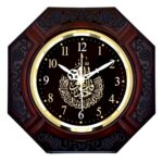 Islamic Calligraphy Wall Clock – Elegant Octagonal Frame with Arabic Art & Golden Accents - Image 2