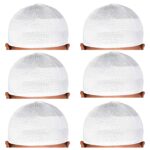 Islamic Prayer Kufi Muslim Cap for Men or boy namaz topi for namaz (6 Cap) White - Image 2