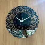 Islamic Wall Clock 30cm x 30cm – Black Acrylic & Wooden Arabic Calligraphy Designer Wall Clock for Living Room, Bedroom & Prayer Room Décor - Image 2