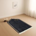 Jannat Premium Customized Black Janamaz Prayer Mat with Embroidered Name | Soft Velvet Musalla for Salah, Namaz & Ramadan | Personalized Muslim Prayer Rug - Image 2