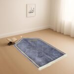Jannat Premium Customized Grey Janamaz Prayer Mat with Embroidered Name | Soft Velvet Musalla for Salah, Namaz & Ramadan | Personalized Muslim Prayer Rug - Image 2