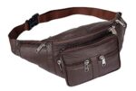 K London Genuine Leather Waist Bag for Men & Women | Brown Travel Pouch, Passport Holder & Fanny Pack | Multi Pocket Utility Belt Bag with Adjustable Strap for Travel & Daily Use (268_Brown) - Image 2