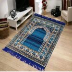 KETOSTICS® Chenille Anti-Skid Muslim Islamic Jainamaz/Prayer mat (Blue, Chenille, 4x2 Feet) - Image 2