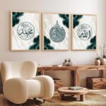 Kalit Kala Decor Painting Islamic Art Home Decoration Paintings With Frame For Living Room Bed Room And Hotel Wall Decortion Digital Reprint Engineered Wood Set of 3 (Islamic02, 13x17, Framed) - Image 2