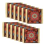 Kuber Industries Pack of 12 Prayer Mat | Velvet Aasan Mat | Meditation Prayer Carpet Mat | Pooja Aasan Mat | Check Square Prayer Mat | Traditional Prayer Mat | Small | Multicolor - Image 2