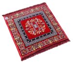 Kuber Industries Rangoli Design Velvet Square Pooja Mat (Maroon), 49 Centimeters, 47 Centimeters - Image 2
