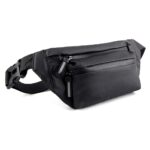 Large Waist Bag for Men Women with Adjustable Strap, Water Resistant (Pure Black) - Image 2