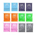 Lify Portable Travel Shoe Bags Shoe Organizer Space Saving Storage Bags- Aqua Blue, Navy Blue,Green, Grey, Orange & Pink 16 X 12'' Inches- 12 Piece Pack - Image 2