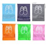 Lify Portable Travel Shoe Bags Shoe Organizer Space Saving Storage Bags- Aqua Blue, Navy Blue,Green, Grey, Orange & Pink 16 X 12'' Inches-6 Piece Pack - Image 2