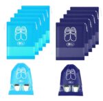 Lify Travel Shoe Bags, Portable Travel Shoe Tote Bags - Packing Organizers for Men and Women- Aqua Blue (6 Pcs) + Navy Blue (6 Pcs) - 12 Piece Pack - Image 2