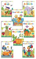 Little Artist Copy Colouring Books: Set of 8 (Birds, Sea Animals, Fruits, Animals, Vegetables, Dinosaurs, Cars and People Around Us) - Image 2