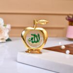 Luxury Allah Apple Islamic Showpiece – Golden Table Decor for Home & Office, Muslim Gift Item, Ramadan Eid Decoration (Plastic, 3.5 Inch) - Image 2