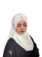 Luxury Bridal Hijab Scarf With Handwork Naqab Wear For Party And Any Occasion For Women (Pack Of 1) - Image 2