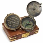 M.A & SONS Personalized Brass 100-Year Calendar 2 inches Compass with Wooden Box – Antique Nautical Compass for Camping, Hiking & Custom Engraved Gift - Image 2