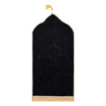 MYADDICTION Prayer Rug Soft Turkish Portable Muslim Prayer Mat for Adults Men Women Kids Black - Image 2