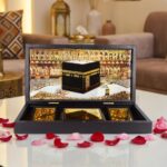 Makka Madina 3D Prayer Box | Kaaba Sharif & Masjid-e-Nabawi Frame with Allah & Muhammad Calligraphy For Ramadan/Eid - Image 2