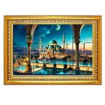 Makkah Madina Photo Frame 9x12 Inch | Golden Religious Wall Photo Frame for Home| Islamic Decor | Ideal for Daily Prayer & Spiritual Home Decoration_Design No_68 - Image 2