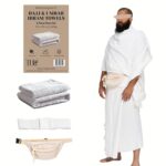 Men's Ihram for Hajj & Umrah - Sweat Absorbent, Comfortable, Fully Opaque, 2-Piece Towel Set, Ehram Ahram 110 x 210cm, Ideal for Muslim Men - Image 2