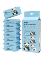 Mini Portable Wipes Pack of 64 (8 Packs x 8 Wipes) Travel Size Wet Wipes Pocket Tissue Hand & Face Cleaning Wipes Disposable Mini Tissue for Kids Adults Travel Office Outdoor Hygiene - Image 2