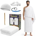 Modefa Islamic Men's Ihram for Umrah Men - Hajj Umrah Essentials - Ehram Ahram for Hajj 2 Piece Set - Seamless Viscose Made from Bamboo + Cotton Ihram Towel Set 110 x 220cm (Combo: 5 Piece) - Image 2