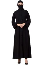 Musheco Free Size Front Open Abaya Made in Firdaus Fabric for Women & Girls with Side Pockets (FR-ME-AB-008) - Image 2