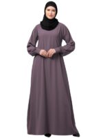 Muslim Closet� Women's Inner Abaya Dress With Cuff Sleeves And Side Pocket Made in Nida Matte Fabric - Image 2