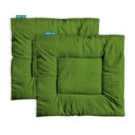 NEXTGO Floor Mat Puja Aasan 2Feet x 2Feet | Velvet Makhmal Fabric Microfiber Filling Floor Aasan for Dinner, Puja, Meditation, Garden, Yoga Mat for Home Office Ghar | Pack of 2, English Green - Image 2