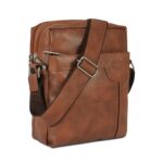 NFI essentials Leather Sling Bag for Men Crossbody Hand Bag Chest Sling Bag Side Shoulder Bag Stylish Travel Leather Slings Corporate Gift Item Passport Sling Messenger Office Side Bag (Tan) - Image 2