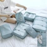 Nylon 7 Pcs Travel Organizer Pouch Packing Cubes For Travel Clothes Space Savers Bags Cosmetics/Underwear/Socks/Shoes Toiletry Organiser Pouch (Navy Blue) - Image 2