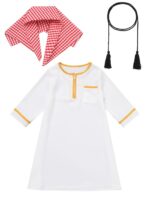 ODASDO Muslim Baby Boys Abaya Robe with Head Scarf Toddler Kids Newborn Prayer Outfit Islamic Clothing - Image 2