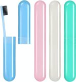 Oblivion Toothbrush Holder 4 Pc - Plastic Anti-Bacterial Travel Protectors for Oral Care - Portable Brush Holder for Bathroom Wall, Trip & Travel - Multicolor Toothbrush Case Box & Cover Container Set - Image 2