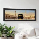 PAINTINGMANTRA Makka Madina Kaaba Islamic Arabic Wall Art Framed Luxury Paintings for Home Decoration, Living room, Bedroom and Office Decoration (99x38 CM) - Image 2