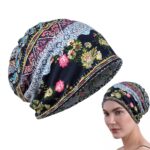 PALAY® Hijab Caps for Women, Floral Print Chemo Cap Slouchy Beanie Cap for Women, Fashion Skull Dwarf Hats Head Scarf for Women, Soft Stretch Running Head Scarves for Teen Girls - All Season Use - Image 2