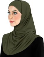 PAROPKAR Modal Full Head & Neck Cover Jersey Hijab-Soft Cotton Viscose Lycra Solid Color Stretchy Breathable Head Cover Scarf Hijab Cap - Image 2