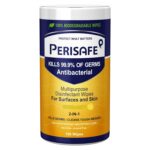 PERISAFE Multipurpose Disinfectant Wipe For Surfaces & Skin-100 Wipes | 100% Biodegradable Wipes | Antibacterial | 2-IN-1- Kills Germs & Cleans Tough Messes - Image 2
