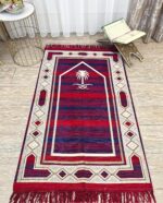 PRISCILLA Cotton Musallah Janamaz Mat 4 x 2 Feet - Islamic Prayer Mat for Muslims - Soft Meditation/Asan/Multipurpose Rug Travel Namaz Mat for Men & Women, 27 x 44 Inches, (Design 6) - Image 2