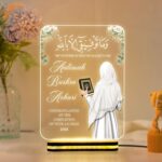 Personalized Islamic Aalimah Graduation Acrylic LED Table Lamp | Gift Aalimah Completion & Islamic Studies Achievement | Muslim Home Decor, Housewarming & Islamic Gift (6x8 Inch) - Image 2
