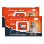 Pet Wipes for Dogs & Cats | 160 Count | 80 x Pack of 2 | Vet Recommended Grooming Wipes |Alcohol-Free Wet Wipes for Cats & Dogs|Pets Dry Bathing, Paw Cleaning| Aloe Vera, Jojoba Oil, Vitamin E - Image 2