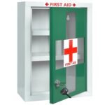 Plantex Metal Emergency First Aid Box for Home/Medical Kit Box for Medicine Storage with Multi Compartments for School, Office - Lockable (Green & White) Big Size, Wall Mount - Image 2