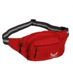 Polyester Waist Pack Travel Handy Hiking Zip Pouch Document Money Phone Belt Sport Bag for Men and Women and Adult | Red- Waist Bag - Image 2
