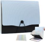 Portable Organizer Bag - 13-Pocket Document Folder for School & Office Supplies, Durable PP Material Waterproof Plastic Document Holder, Multi-Layer Bill and Test Paper Storage (Sky Blue) - Image 2