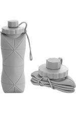 Portable Silicone Water Bottle -600 ML (Grey) - Image 2
