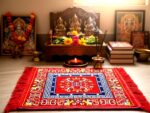 Prayer Mat | Velvet Aasan | Meditation Carpet | Pooja Aasan | Traditional Prayer Mat | Medium Size | Red Color - Image 2
