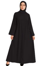 Premium Black Abaya with Hijab,Front Pleate with Bell Sleeve Islamic Dress, Modest Wear for Women - Image 2