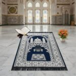 Premium Velvet Namaz Mat with Mosque Design 27X50 inches | Soft Prayer Mat (Janamaz) for Salah & Daily Namaz | Anti-Slip, Lightweight & Foldable | Ideal for Home, Mosque & Travel (BLUE) - Image 2