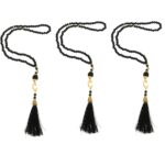 Prien 3 Pcs Prayer Beads, Islamic Gifts, 99 Beads Tasbeeh for Muslim, Islam Dhikr Counter, Bulk Tasbih Gift Set, Rosary for Women Men, Mawlid Favor for Prayer Rug, Ramadan, Hajj, Eid (Black) - Image 2