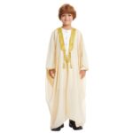 Qianliniuinc Thobe for Boys Islamic Clothing - Muslim Clothes Kaftan Dubai Arabic Robe Moroccan Arab Thobe Islamic Dress - Image 2