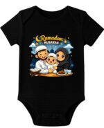 Ramadan Mubarak Baby Romper | Newborn Muslim Festival Onesie for Boys & Girls | Soft Cotton Baby Bodysuit for Ramadan Celebration Photoshoot | Infant Outfit 0-12 Months | - Image 2