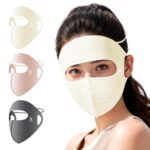 SANNIDHI® 3Pcs Full Face Mask for Sun Protection, 3D Face Cover for Women, UPF 50+ Summer Face Mask for Women, Breathable Ice Silk Cooling Sun UV Face Mask for Biking, Driving (Reusable) - Image 2